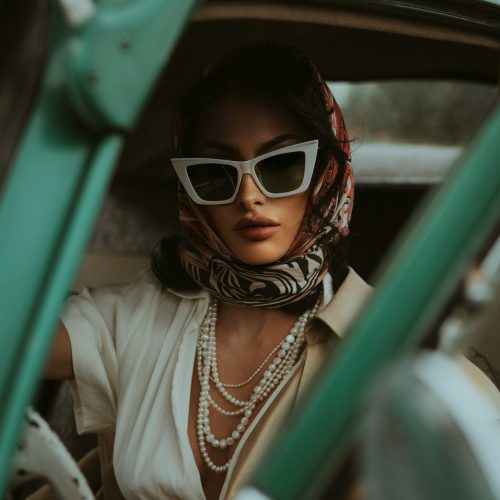 a photo of a woman dressed in accessories